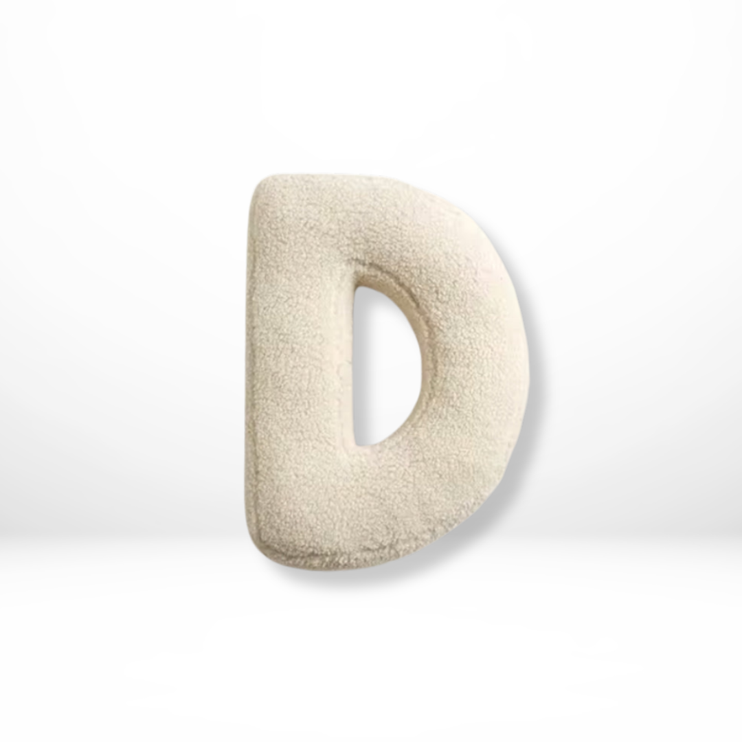Rounded Edge Letter Pillow Alphabet Shaped Sherpa Plush Throw Decor For Bedroom - Image 5