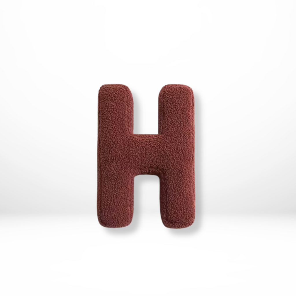 Rounded Edge Letter Pillow Alphabet Shaped Sherpa Plush Throw Decor For Bedroom - Image 9