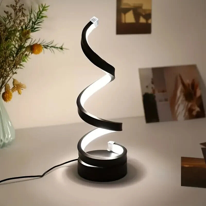 Spiral LED Table Lamp with Adjustable Brightness – Modern Decorative Lighting for Living Room, Bedroom and Office