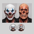 Scary Halloween Mask Costume with Creepy Peel-Off Clown and Skull Latex Design Full Head Coverage - Image 1