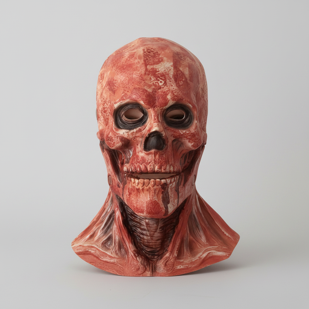 Scary Halloween Mask Costume with Creepy Peel-Off Clown and Skull Latex Design Full Head Coverage - Image 3
