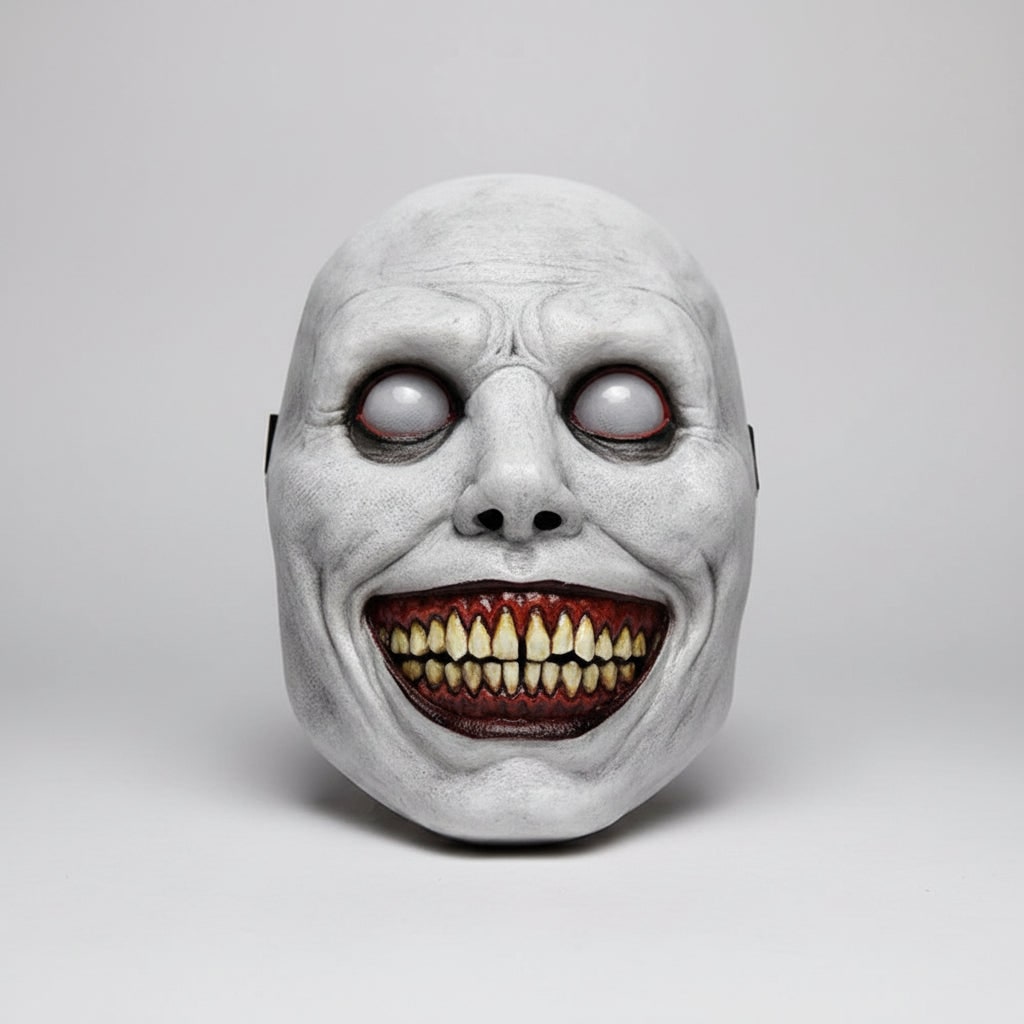 Scary Halloween Mask Creepy Full Face Demon Smiling for Party and Haunted House Clown - Image 1