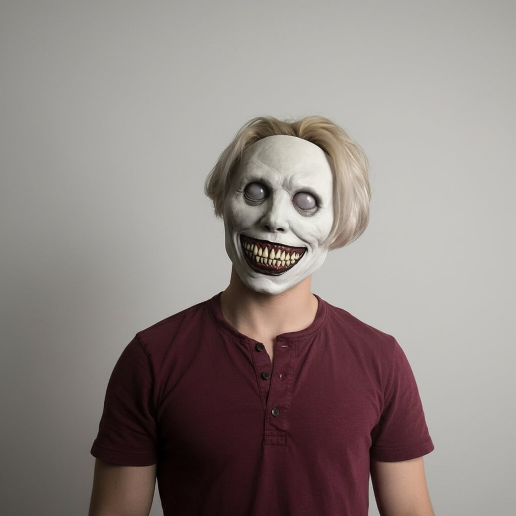 Scary Halloween Mask Creepy Full Face Demon Smiling for Party and Haunted House Clown - Image 4