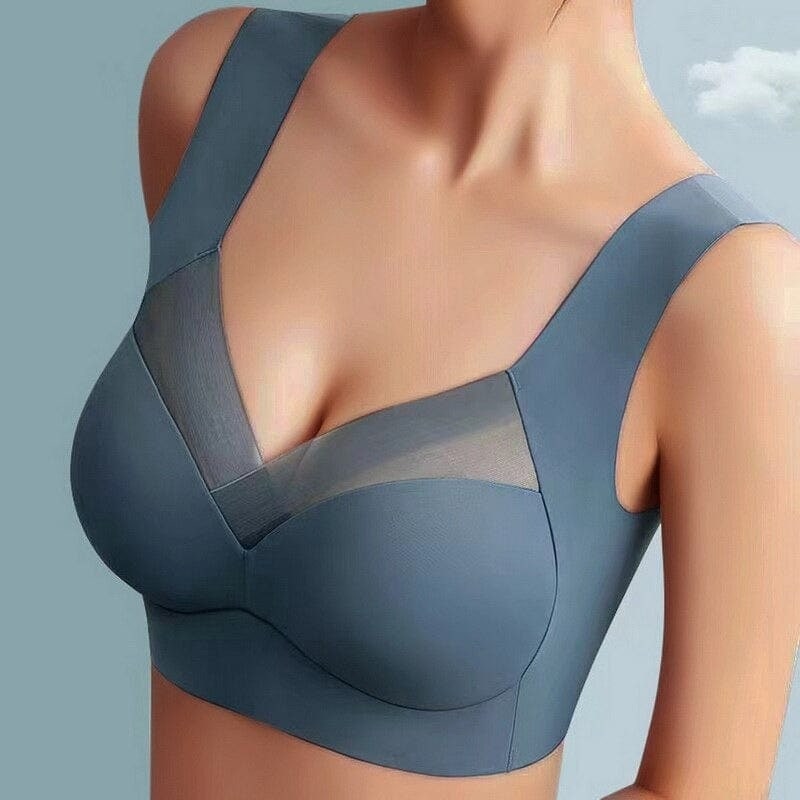 Seamless Wireless Bra Comfort Invisible Removable Cups Mesh Breathable Deep Back - Image 1