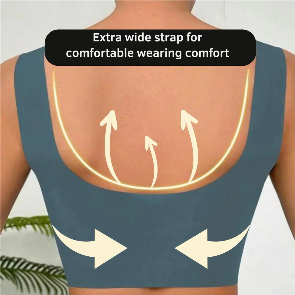 Seamless Wireless Bra Comfort Invisible Removable Cups Mesh Breathable Deep Back - Image 3