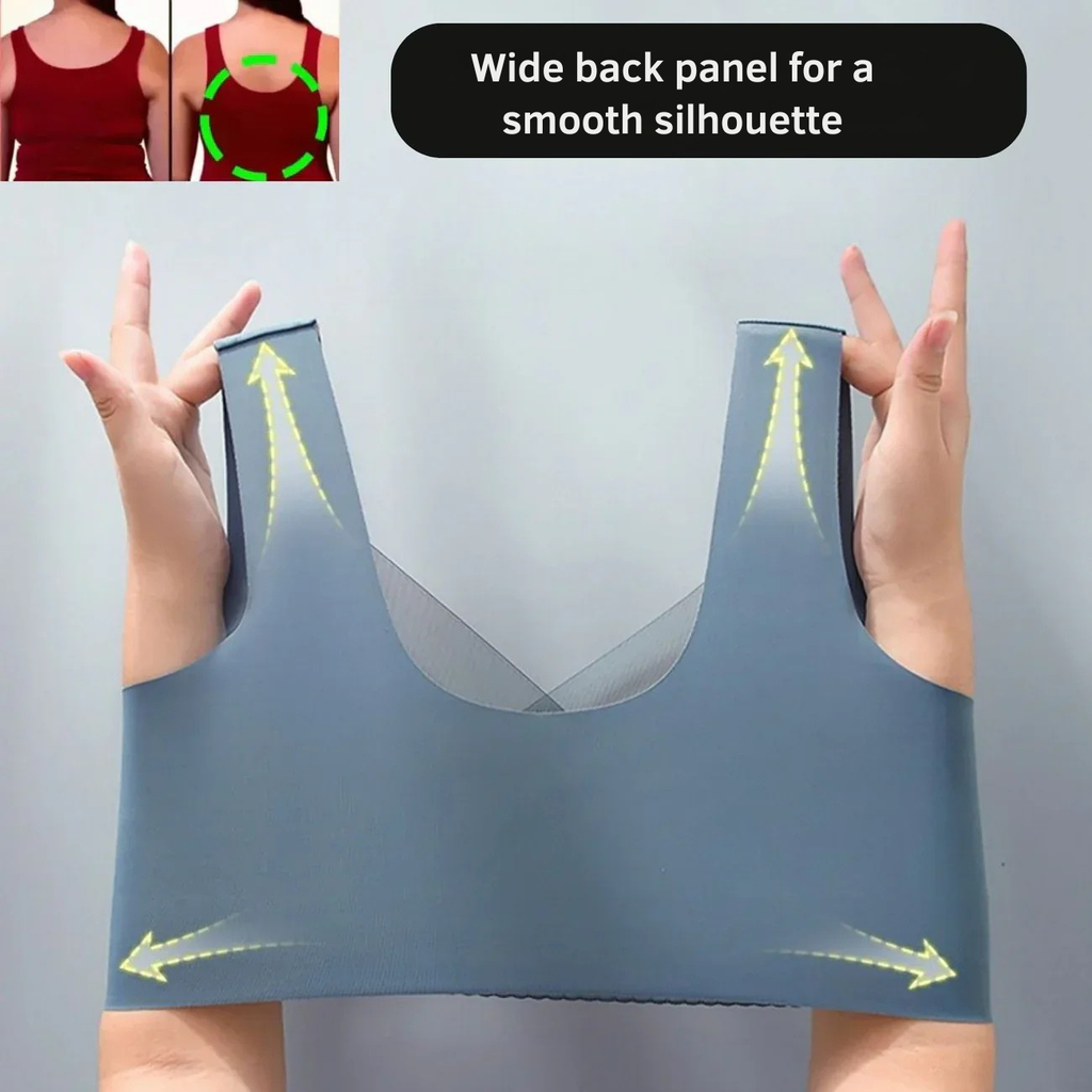 Seamless Wireless Bra Comfort Invisible Removable Cups Mesh Breathable Deep Back - Image 4