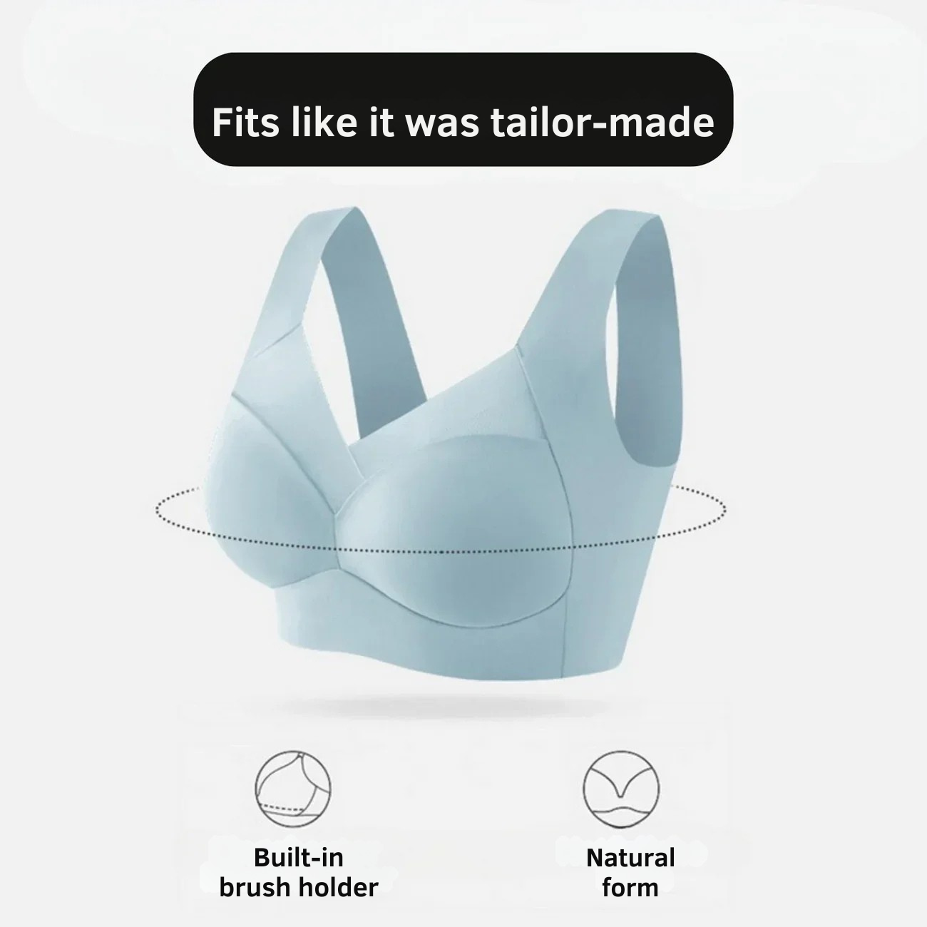Seamless Wireless Bra Comfort Invisible Removable Cups Mesh Breathable Deep Back - Image 5