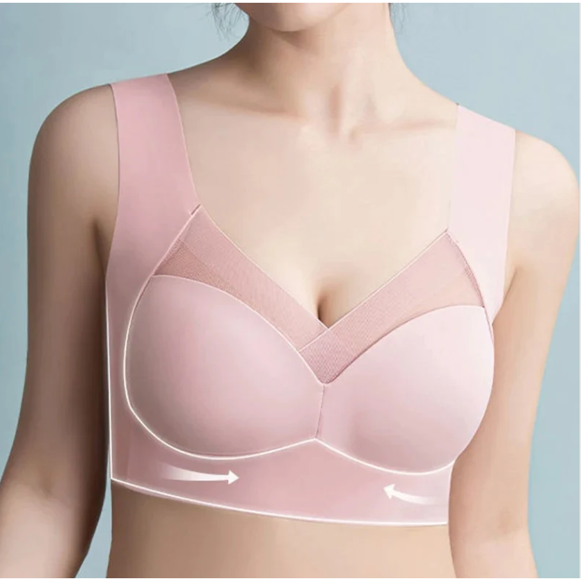 Seamless Wireless Bra Comfort Invisible Removable Cups Mesh Breathable Deep Back - Image 7