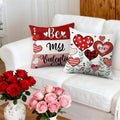 Seasonal Throw Pillow Covers Valentine's Day Heart Print 4 Pack Square - Image 3