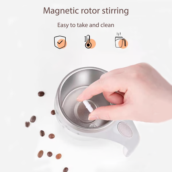 Self Stirring Coffee Mug with Stainless Steel Interior Rechargeable Automatic Cup and Lid - Image 6