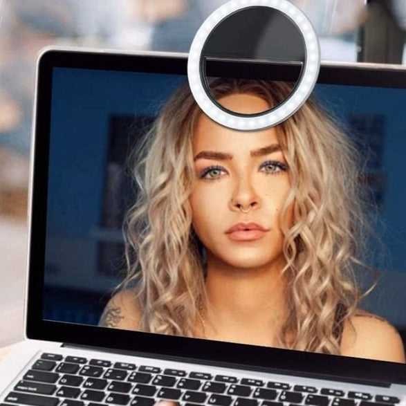Portable Selfie Ring Light for Photography and Video – Clip-On LED Lighting for Content Creation, Selfies and Video Calls