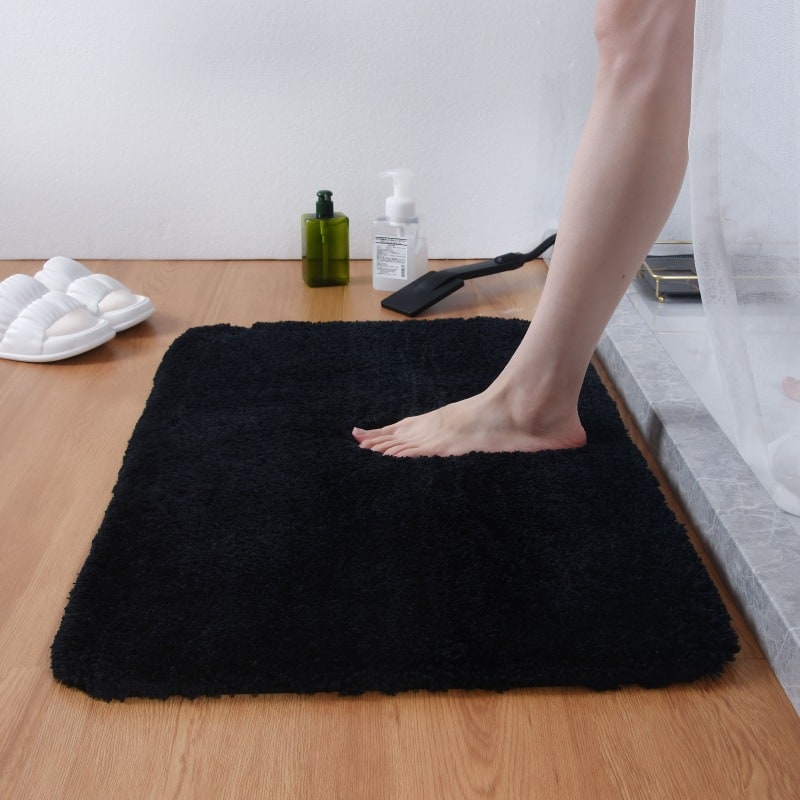 Shaggy Bath Mat with Quick Dry Microfiber Bathroom Floor Set and Non Slip Base Skid Shower - Image 10