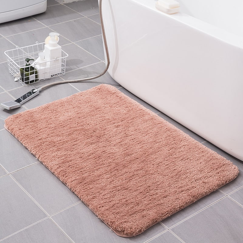 Shaggy Bath Mat with Quick Dry Microfiber Bathroom Floor Set and Non Slip Base Skid Shower - Image 11