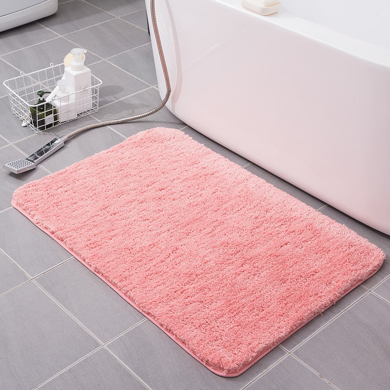 Shaggy Bath Mat with Quick Dry Microfiber Bathroom Floor Set and Non Slip Base Skid Shower - Image 15