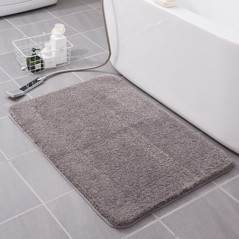 Shaggy Bath Mat with Quick Dry Microfiber Bathroom Floor Set and Non Slip Base Skid Shower - Image 2