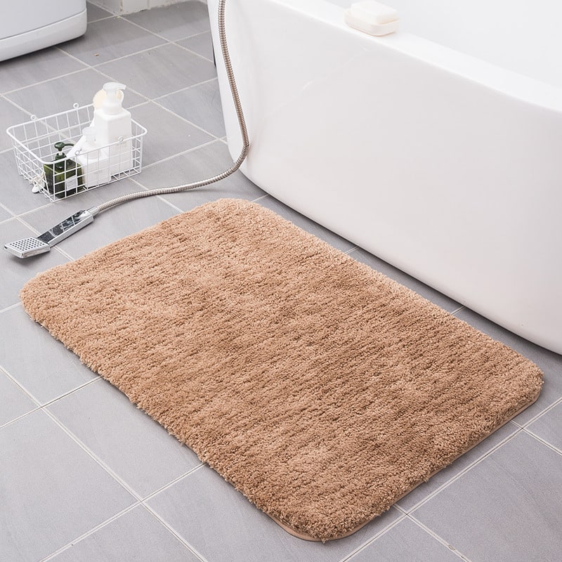 Shaggy Bath Mat with Quick Dry Microfiber Bathroom Floor Set and Non Slip Base Skid Shower - Image 5