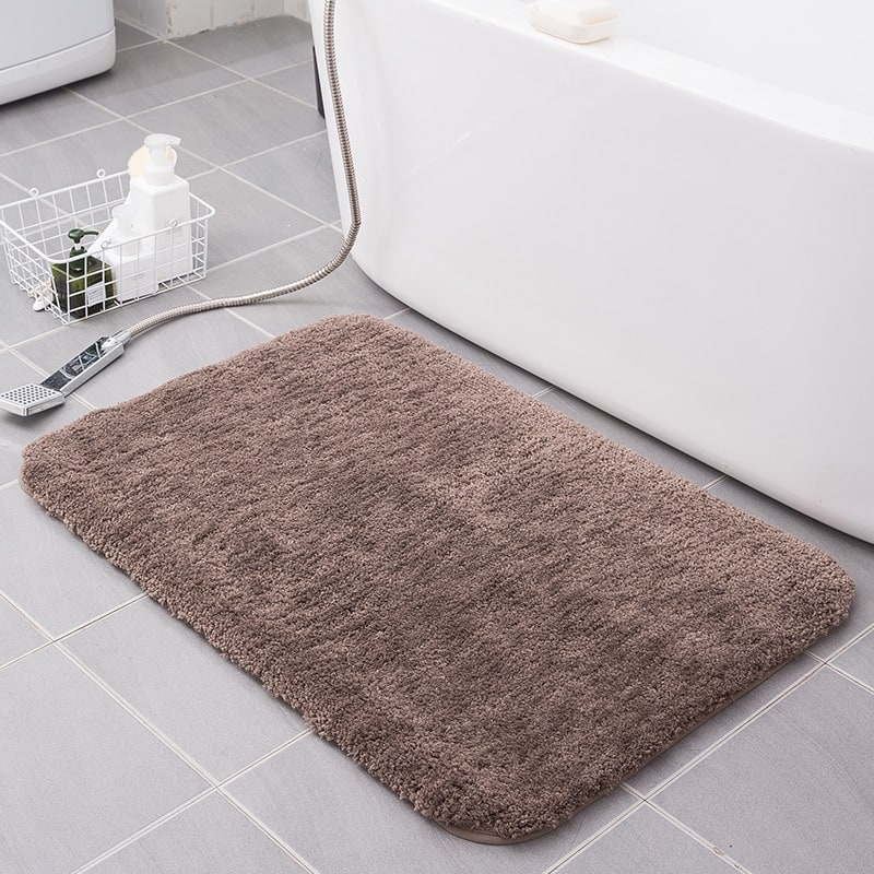 Shaggy Bath Mat with Quick Dry Microfiber Bathroom Floor Set and Non Slip Base Skid Shower - Image 6