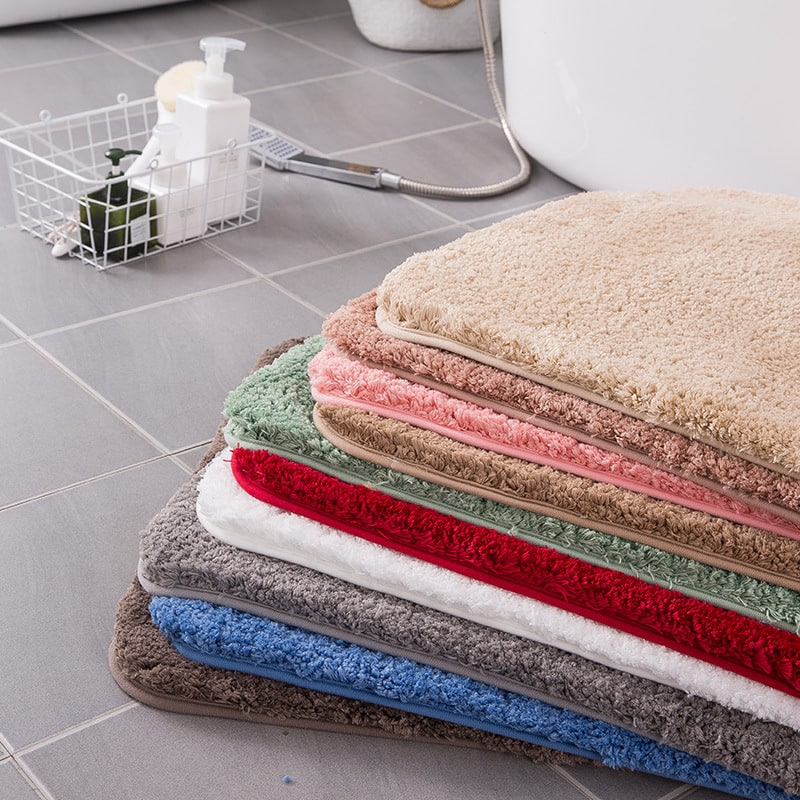 Shaggy Bath Mat with Quick Dry Microfiber Bathroom Floor Set and Non Slip Base Skid Shower - Image 7