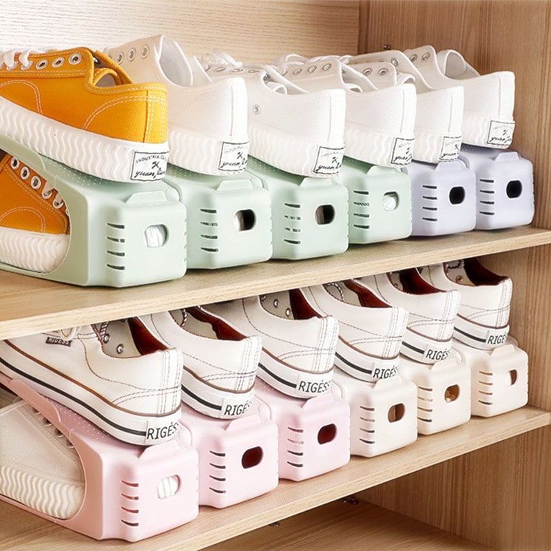 Shoe Rack Storage Organizer with Adjustable Shelves and Non-Slip Surface for Closet Shelf Bench - Image 12