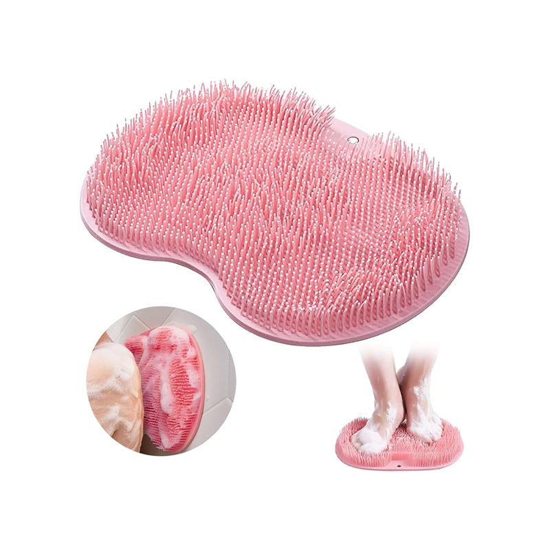 Shower Foot Scrubber Non Slip Mat with Silicone Bristles and Suction Cups - Image 1