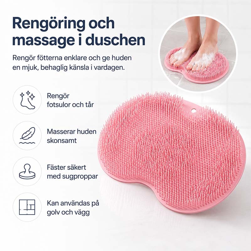 Shower Foot Scrubber Non Slip Mat with Silicone Bristles and Suction Cups - Image 2