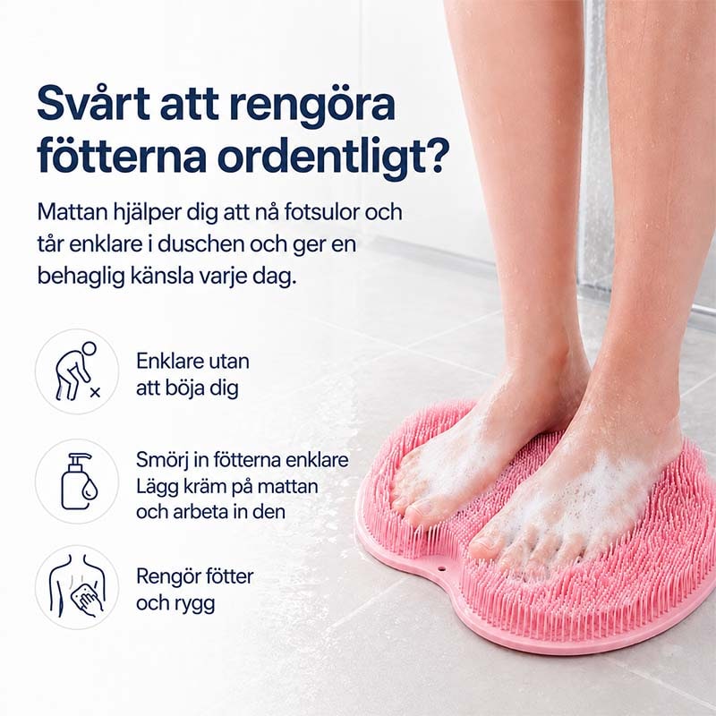 Shower Foot Scrubber Non Slip Mat with Silicone Bristles and Suction Cups - Image 3