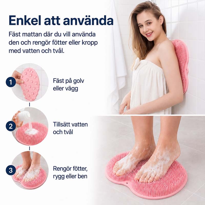 Shower Foot Scrubber Non Slip Mat with Silicone Bristles and Suction Cups - Image 4