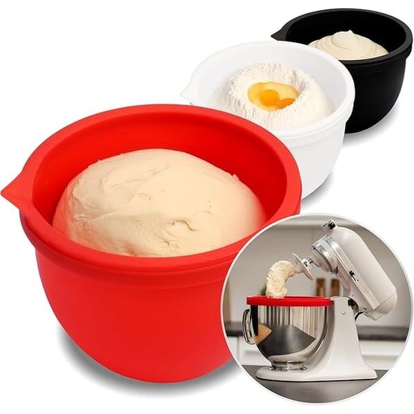 Silicone 5 Quart Mixing Bowl Liner with Lid for Stand Mixer - Image 10