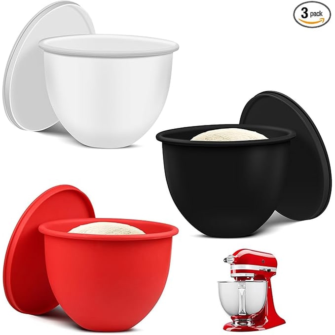 Silicone 5 Quart Mixing Bowl Liner with Lid for Stand Mixer - Image 4