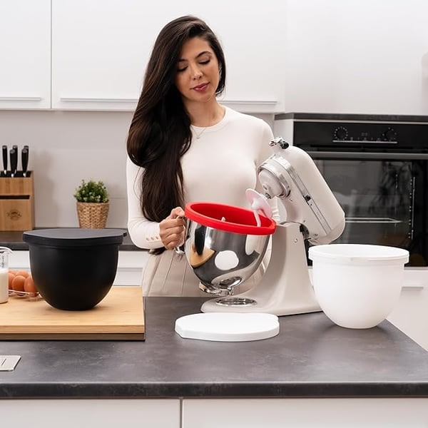 Silicone 5 Quart Mixing Bowl Liner with Lid for Stand Mixer - Image 9