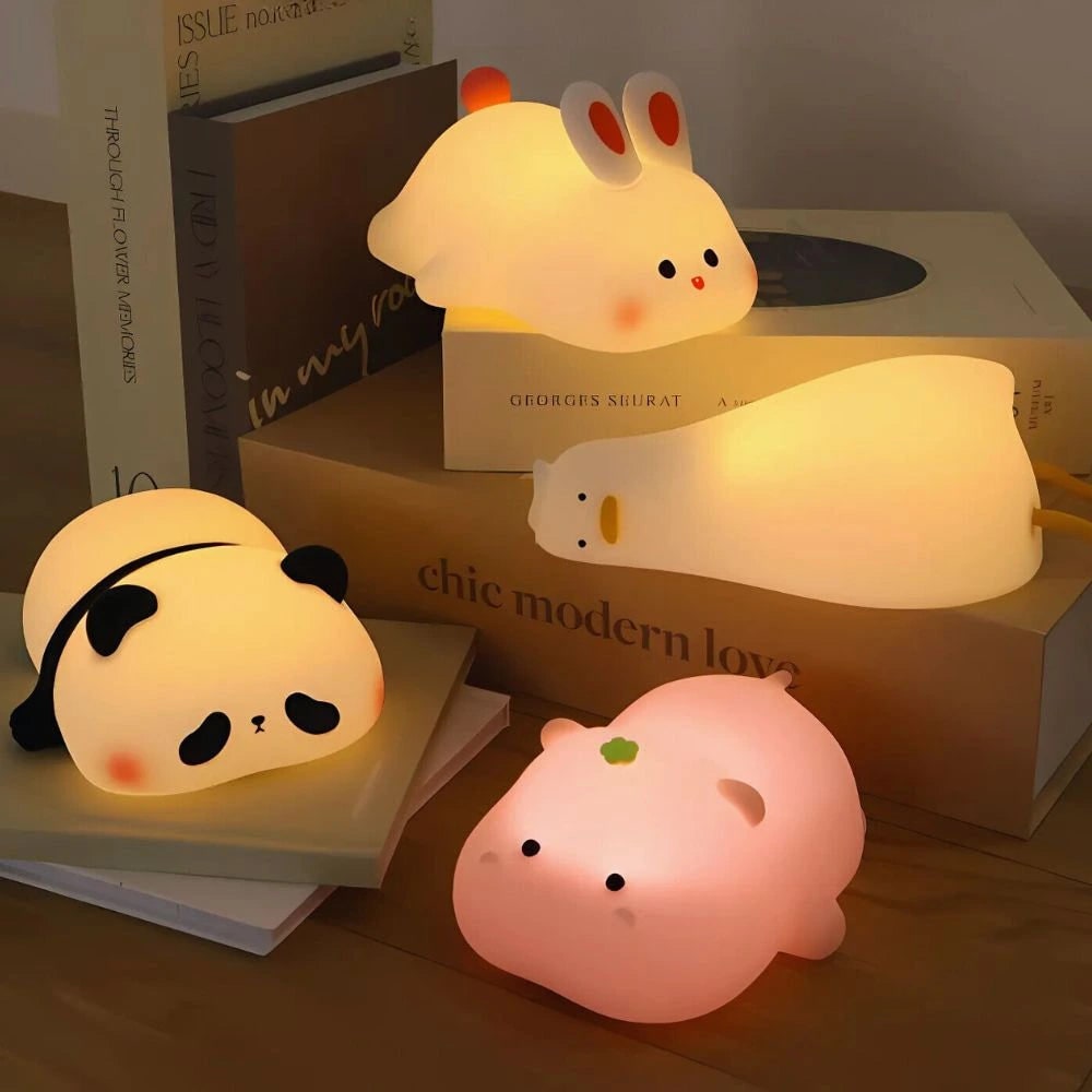 Silicone Duck Night Light Portable Animal Squeezable Warm White LED Rechargeable - Image 1