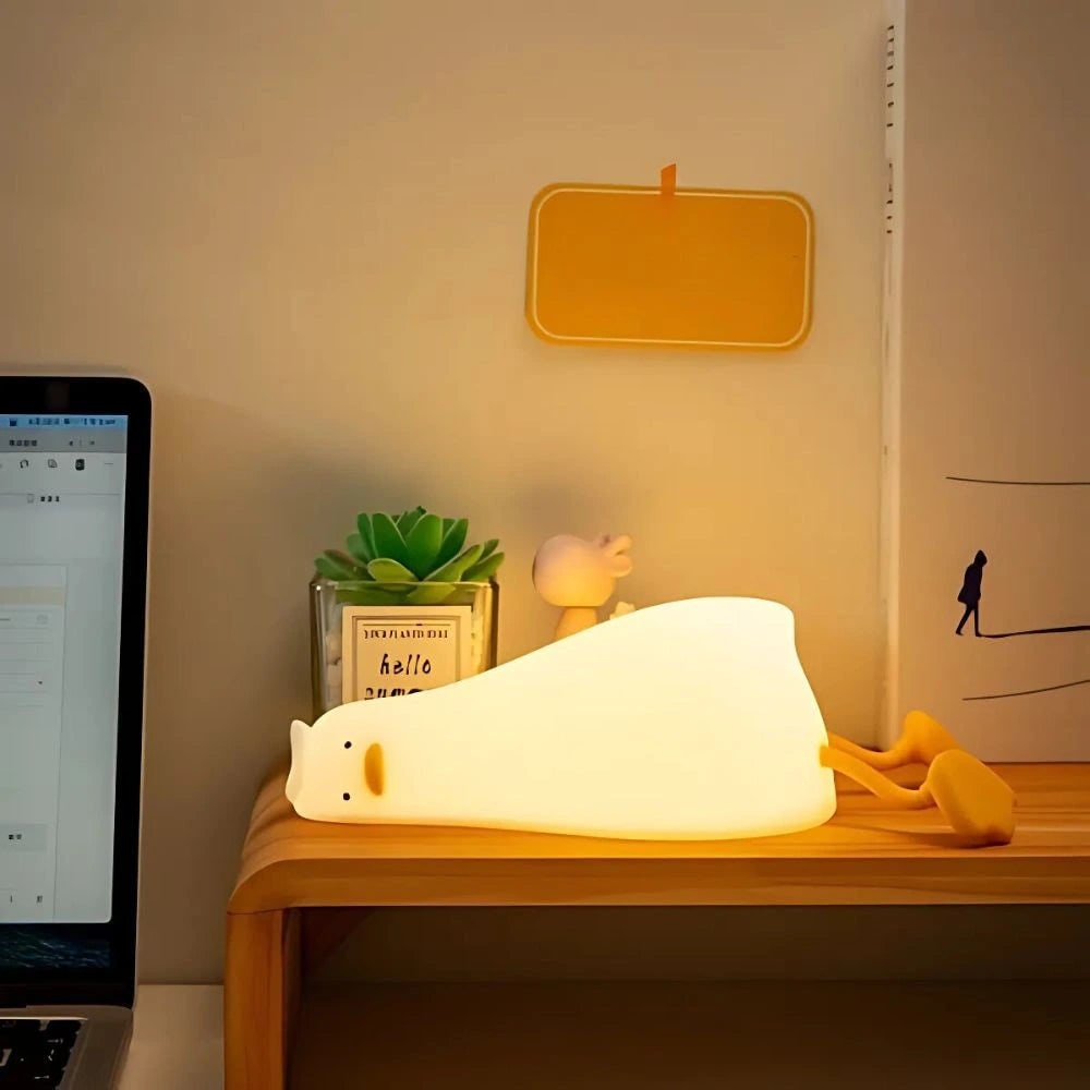 Silicone Duck Night Light Portable Animal Squeezable Warm White LED Rechargeable - Image 16