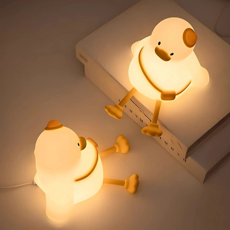 Silicone Duck Night Light Portable Animal Squeezable Warm White LED Rechargeable - Image 23