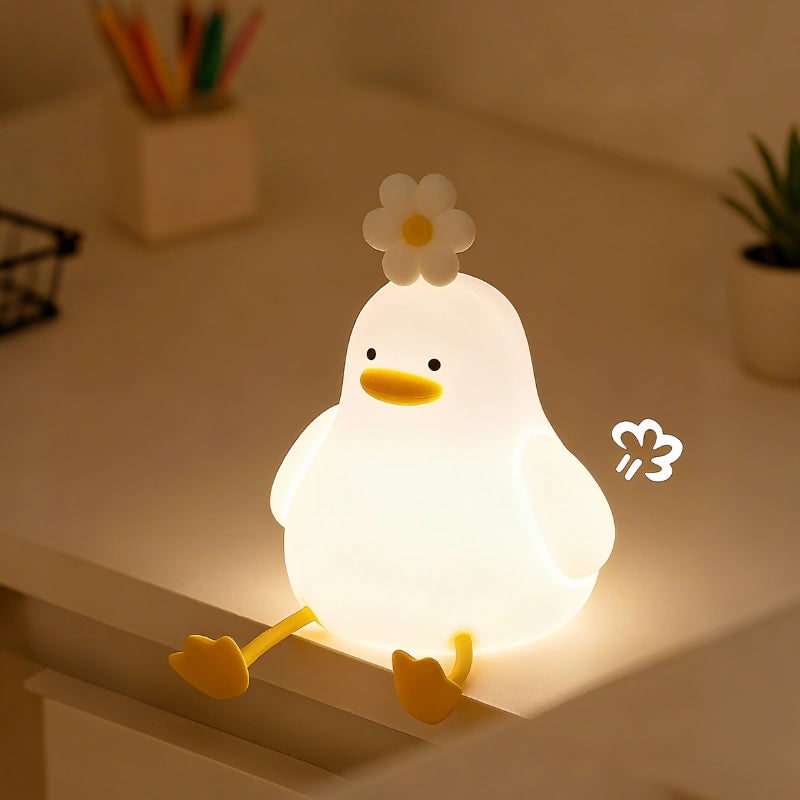 Silicone Duck Night Light Portable Animal Squeezable Warm White LED Rechargeable - Image 35