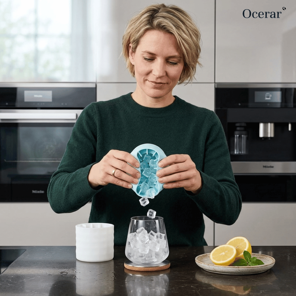 Silicone Ice Cube Maker with Removable Lid and Flexible Cup Design - Image 1