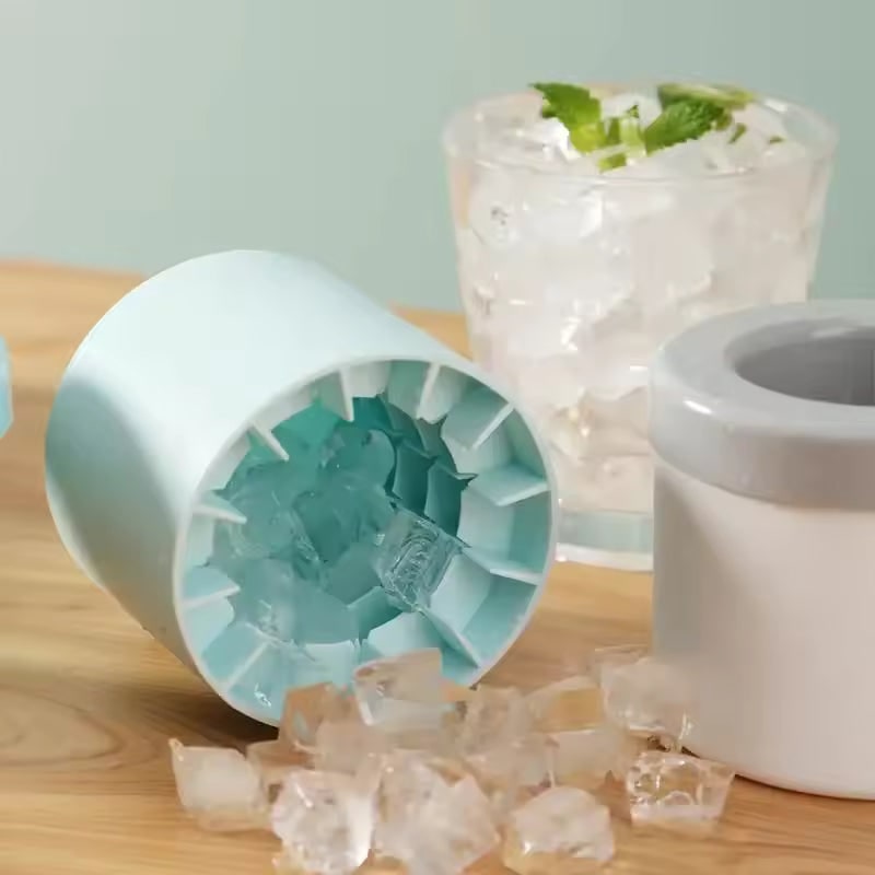 Silicone Ice Cube Maker with Removable Lid and Flexible Cup Design - Image 12