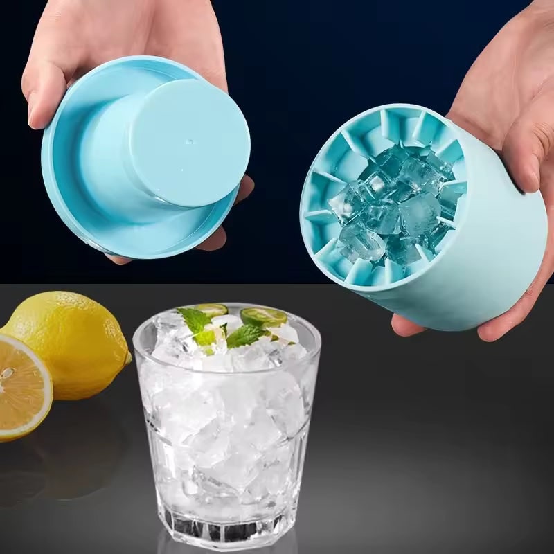 Silicone Ice Cube Maker with Removable Lid and Flexible Cup Design - Image 2