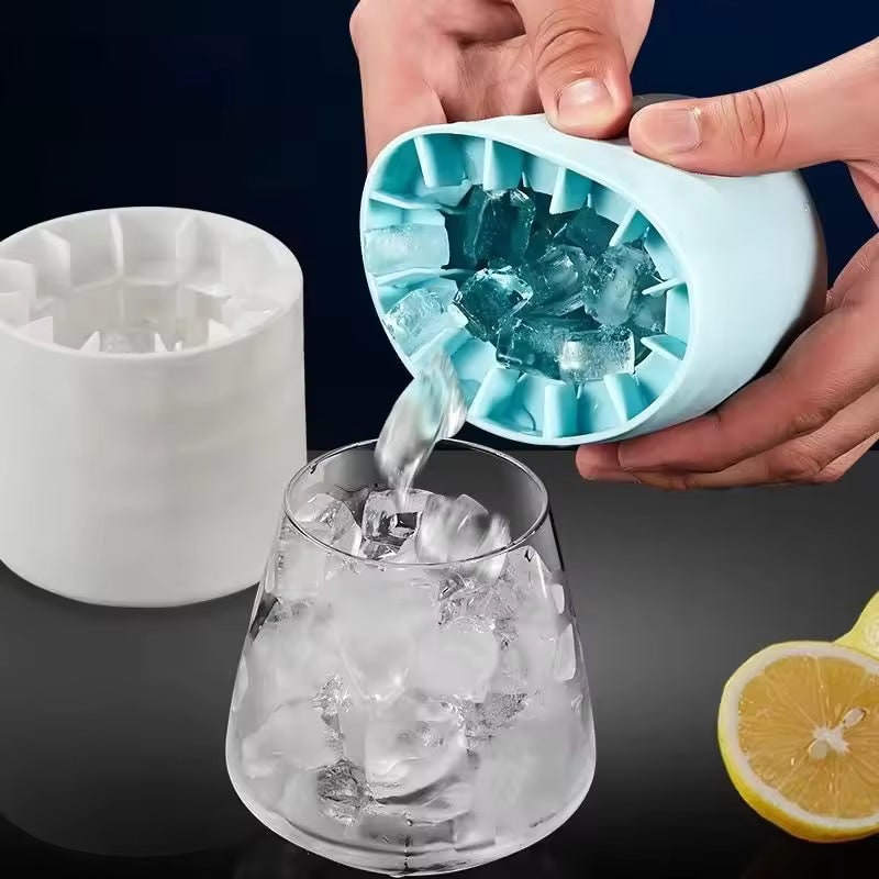 Silicone Ice Cube Maker with Removable Lid and Flexible Cup Design - Image 3