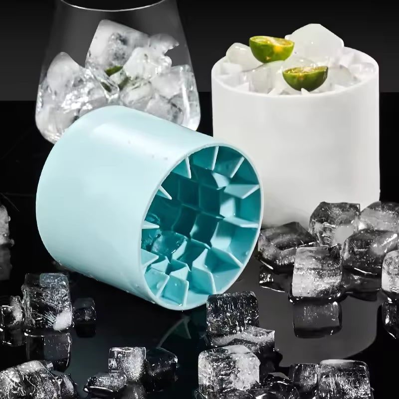 Silicone Ice Cube Maker with Removable Lid and Flexible Cup Design - Image 4