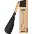 Silicone Spatula Spoon with Wooden Handle and Tool Rest - Image 1