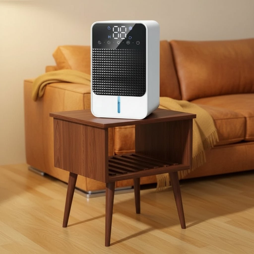 Small Dehumidifier for Bathroom Bedroom and Basement with LED Touch Panel and 1500ml Water Tank - Image 2