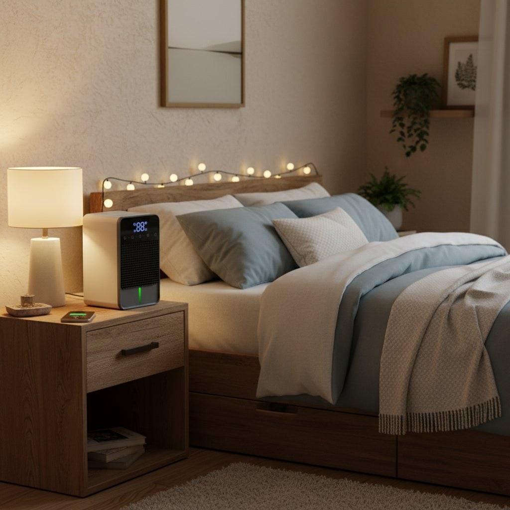 Small Dehumidifier for Bathroom Bedroom and Basement with LED Touch Panel and 1500ml Water Tank - Image 3