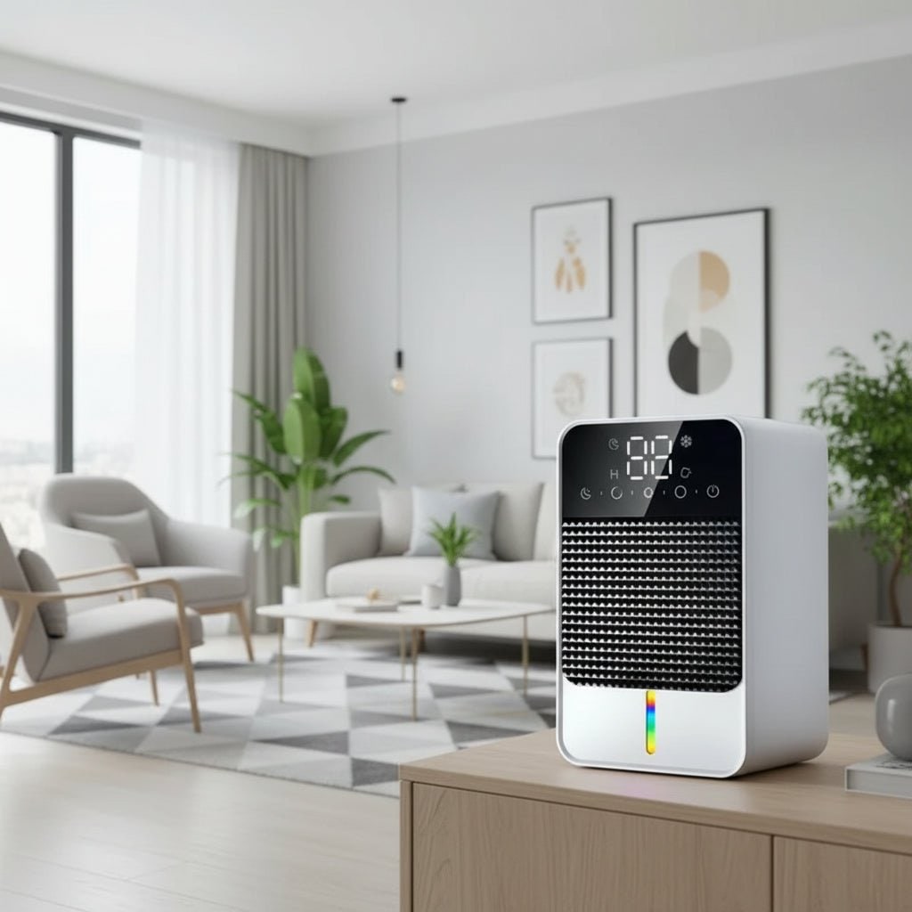 Small Dehumidifier for Bathroom Bedroom and Basement with LED Touch Panel and 1500ml Water Tank - Image 6