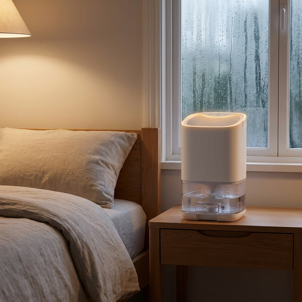 Small Dehumidifier for Bedroom and Room with 1000ml Tank Night Light and Quiet Operation - Image 3