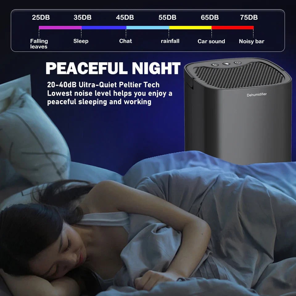 Small Dehumidifier for Bedroom and Room with 1000ml Tank Night Light and Quiet Operation - Image 7