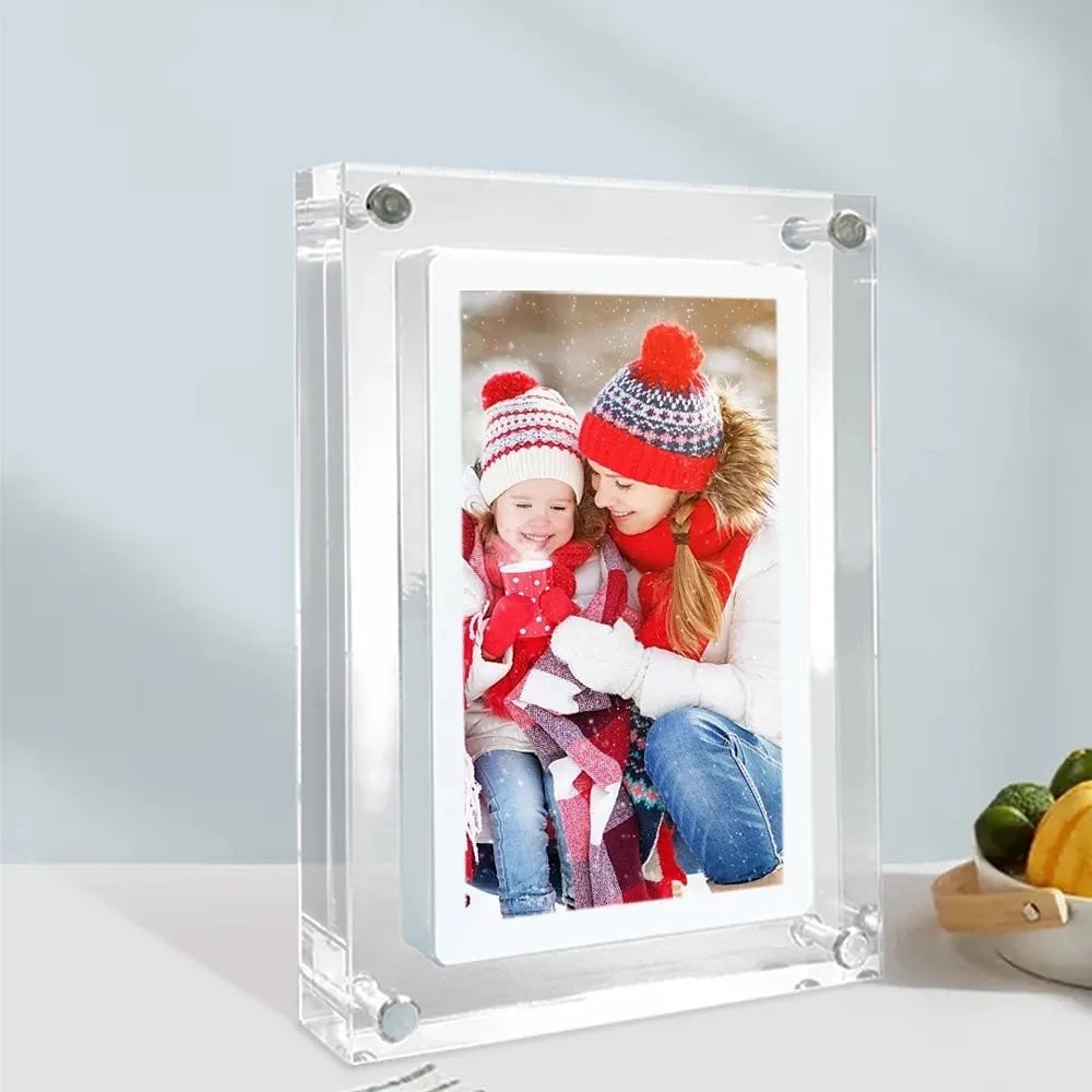 Smart Digital Picture Frame with Video Display and Acrylic Block Design Electronic Photo - Image 1
