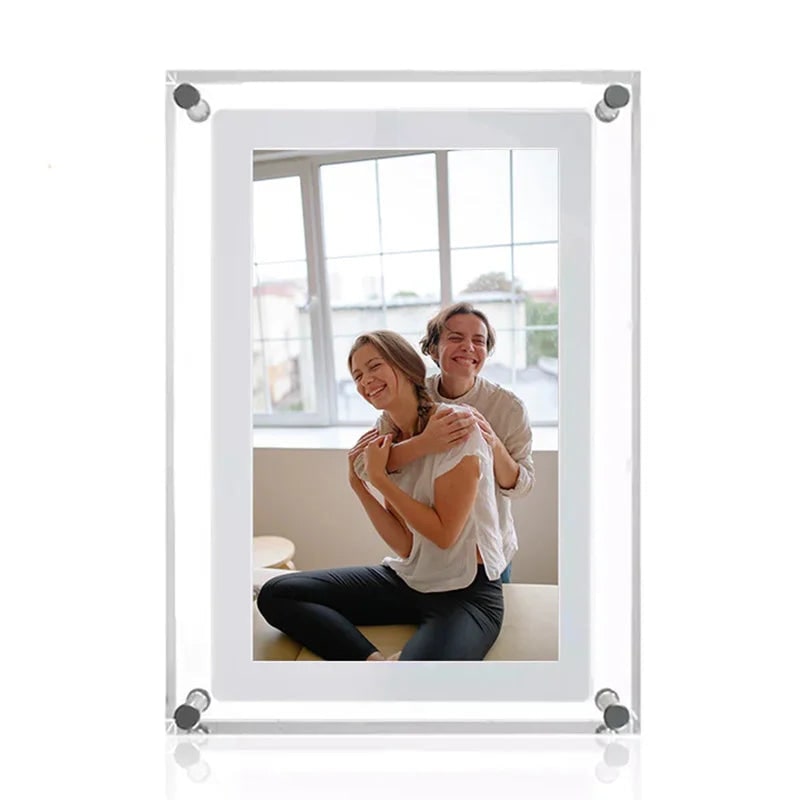 Smart Digital Picture Frame with Video Display and Acrylic Block Design Electronic Photo - Image 2