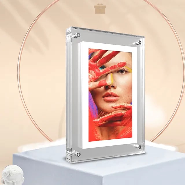 Smart Digital Picture Frame with Video Display and Acrylic Block Design Electronic Photo - Image 8