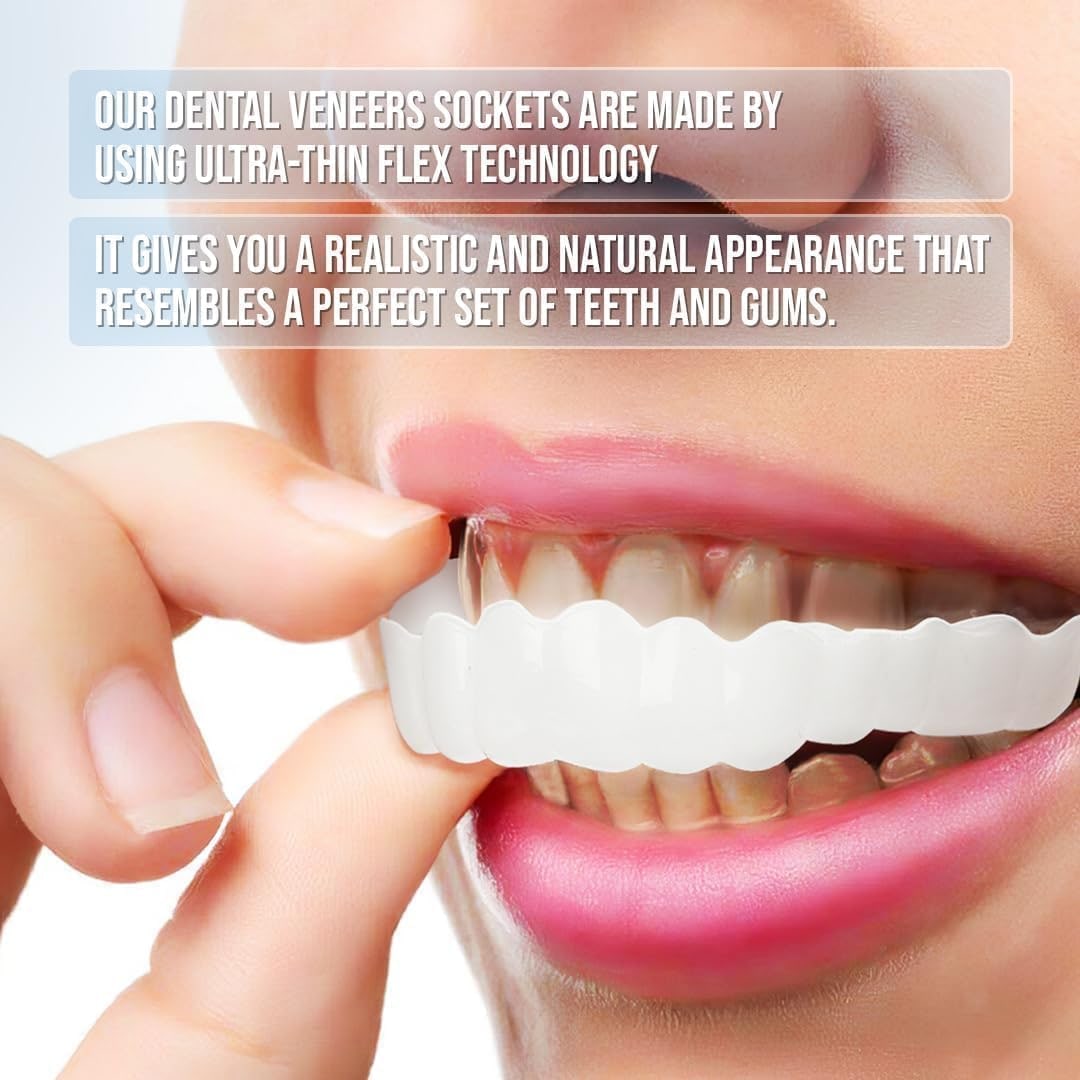 Snap on Veneers Temporary Smile Cosmetic Dental Flexible Removable Upper Lower - Image 4