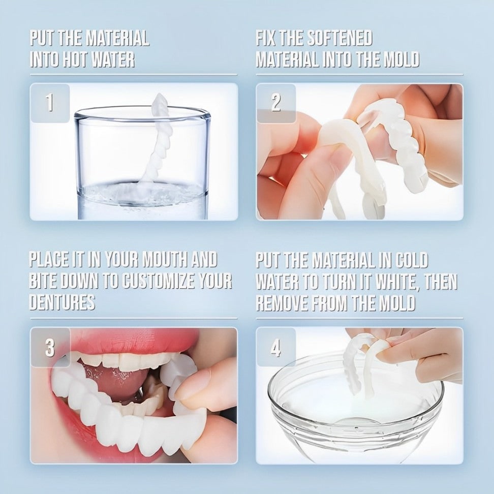 Snap on Veneers Temporary Smile Cosmetic Dental Flexible Removable Upper Lower - Image 7